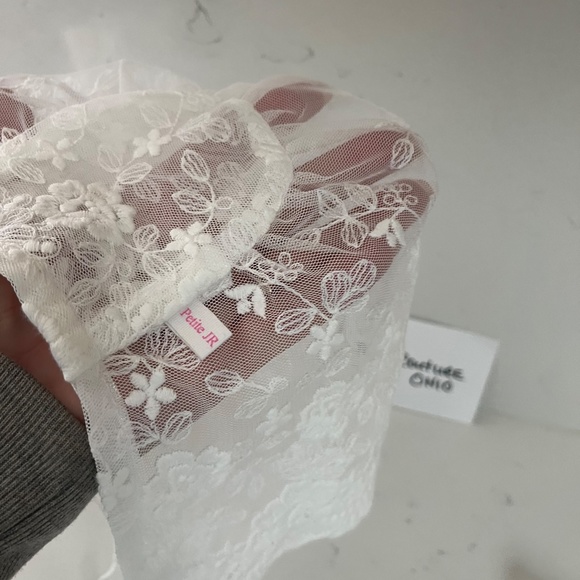 NEW PETITE JR White bonnet, Lace Bonnet, Baptism bonnet NEW baby - Picture 5 of 5